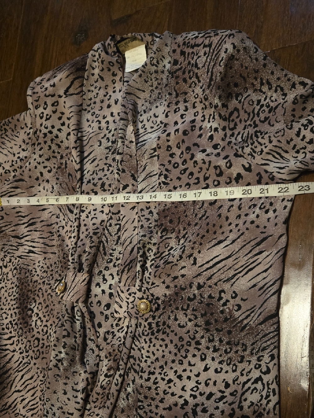Vintage 80s Norma Vee Animal Print Open Front Cardigan Style Blouse Size 12 - Picture 9 of 13